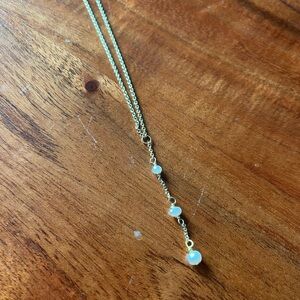 Elegant Gold tone Necklace with pearl Accents